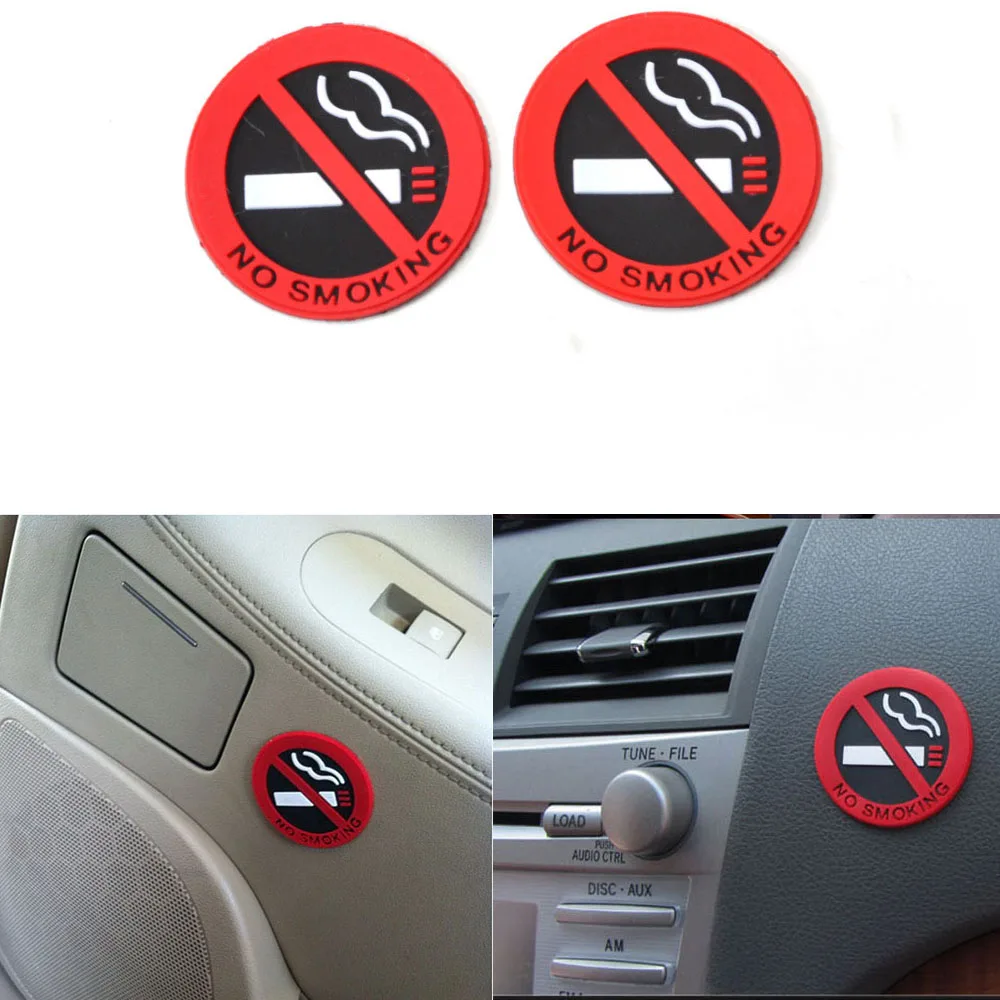 

Hot Sale Brand new and high quality Auto Car Rubber Sticker No Smoking Sign Warning Logo Car Taxi Decal Sticker 5 Piece Creative