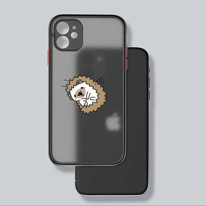 

Cute cartoon animal hedgehog Phone Case matte transparent For iphone 7 8 11 12 plus mini x xs xr pro max cover