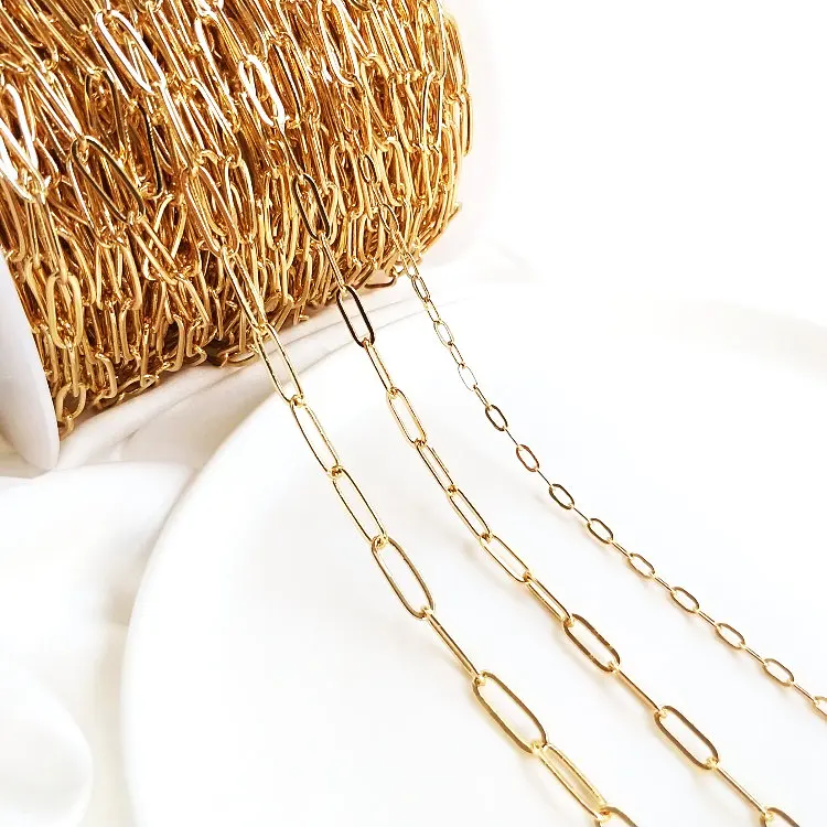Цепочка для бижутерии позолоченная цепочка с длинным Ожерелье овальной формы 1