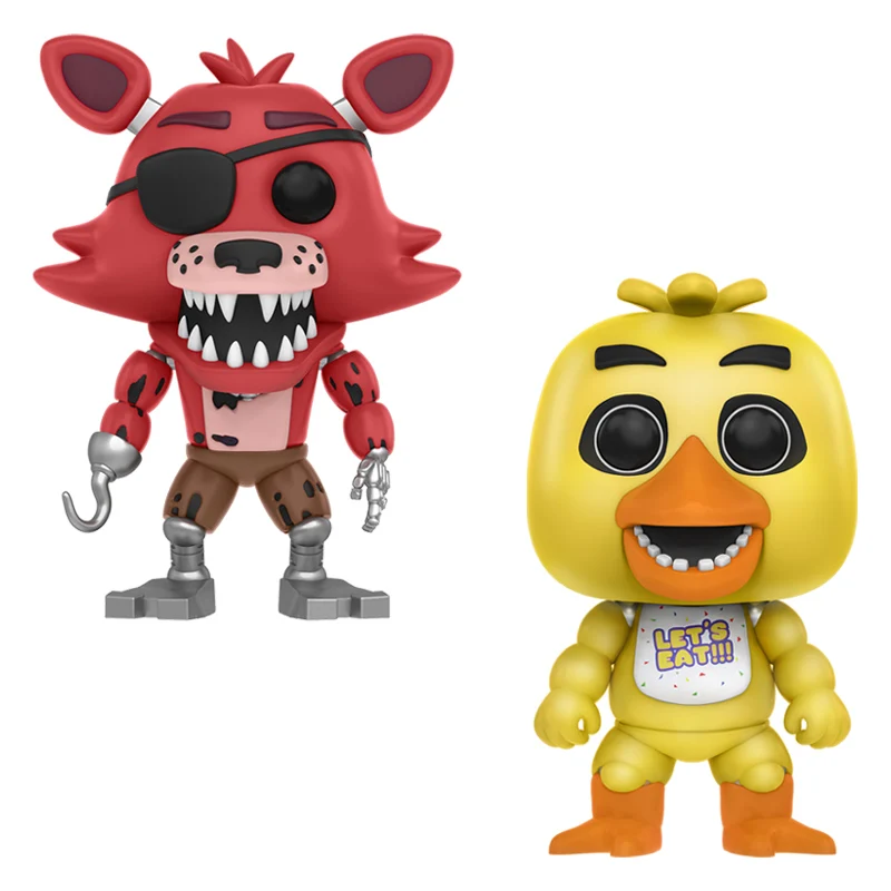 2PCS Игрушки Five Nights At Freddy's, ПВХ, 10 шт., фигурки, куклы-медведи из винила FNAF Бонни и Чика Foxy Freddy Fazbear, кукла - Цвет: 2PCS