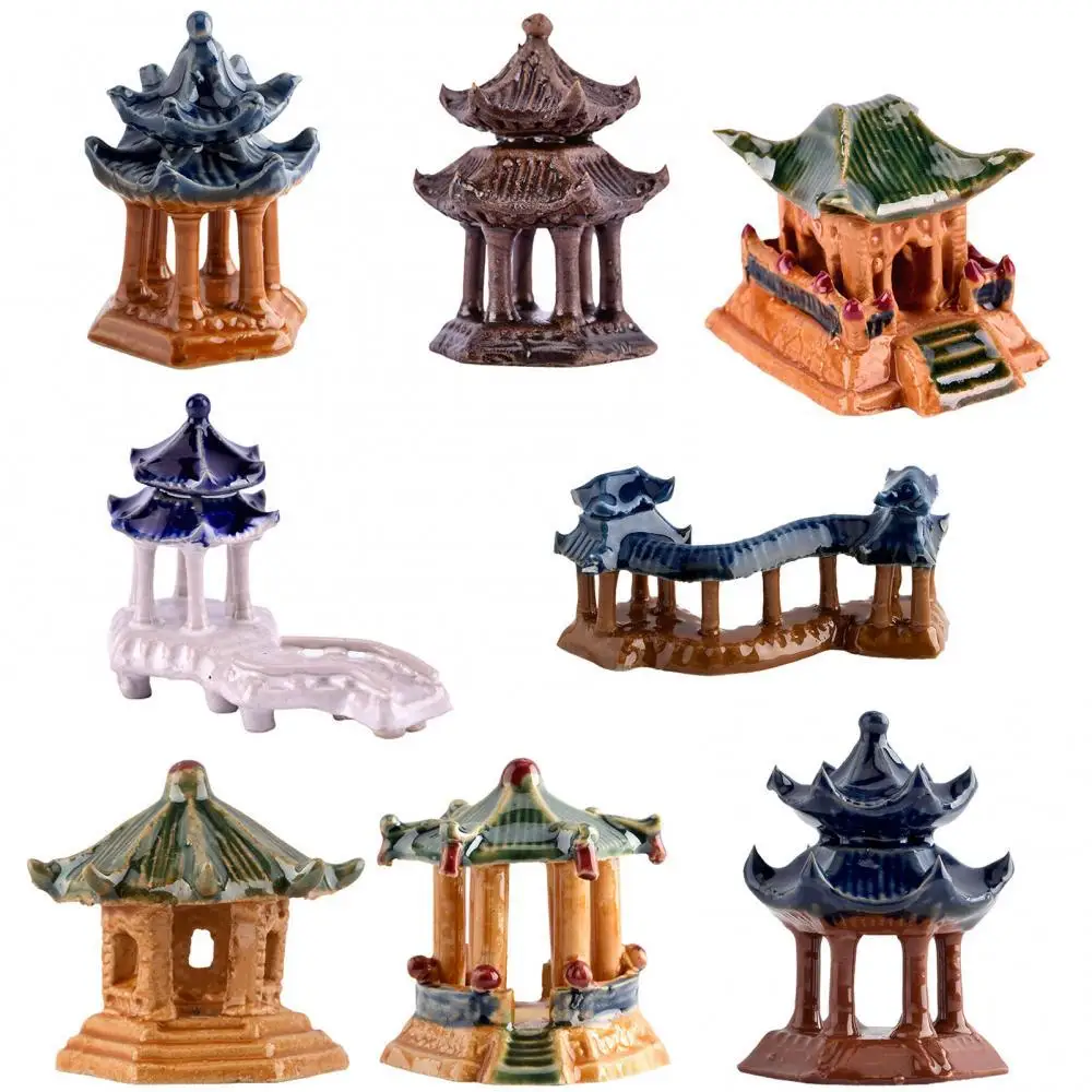

40%HOTSimulated Architectural Pavilion Miniature Landscape Ornament Home Desktop Decor