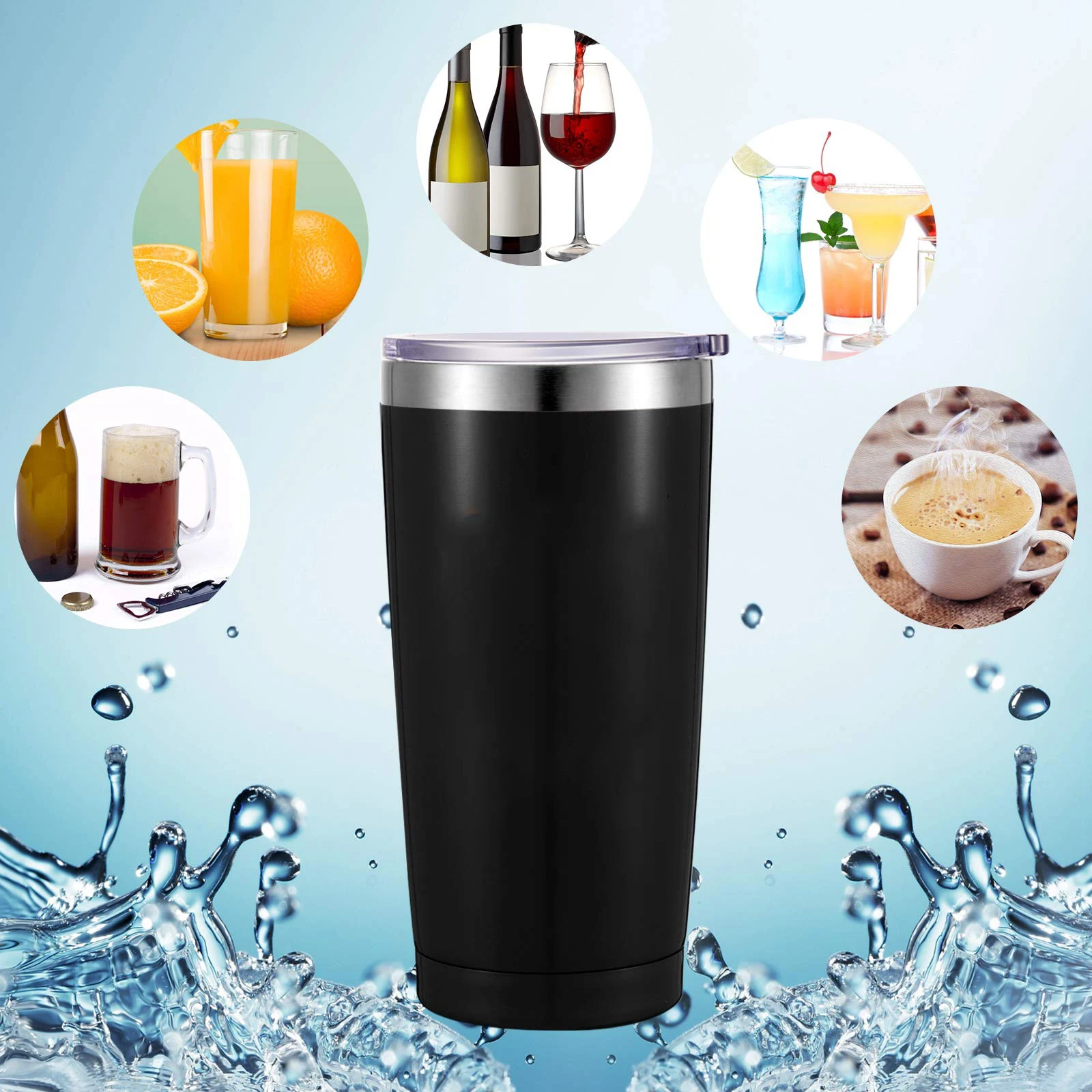 

Custom Logo Name Stainless Steel Clear Cold Tumbler Cup with Lid and Straw Travel Beer Mug Water Bottle Coffee Summer Hot Sell