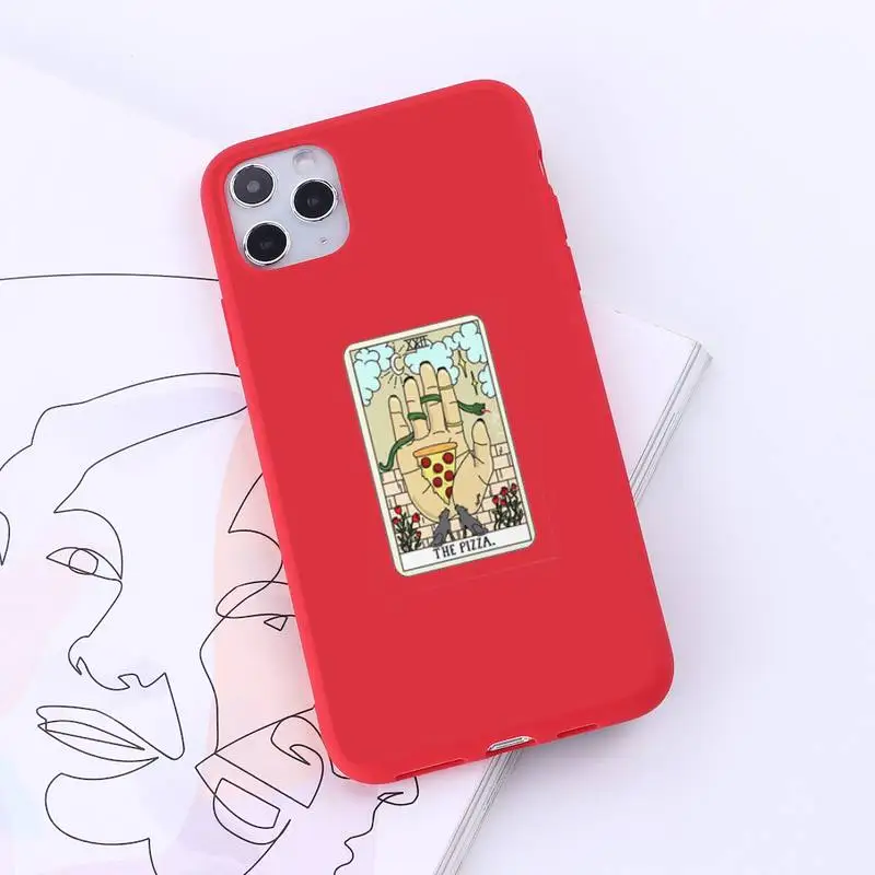 

Aesthetic Art pizza coffee Phone Case Candy Color for iPhone 6 7 8 11 12 s mini pro X XS XR MAX Plus