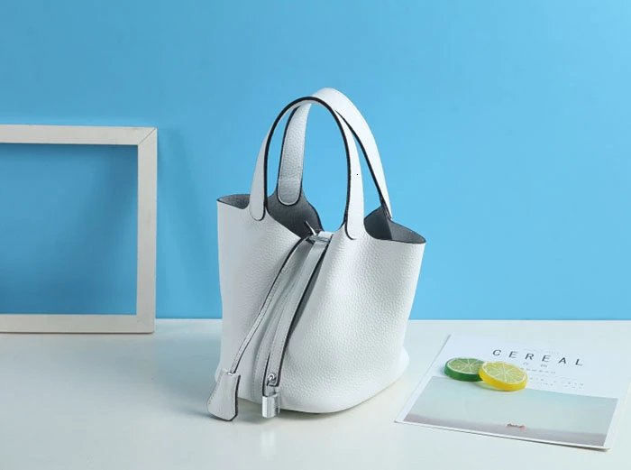 Unua amo Brand Women Handbags Fashion High Capacity Basket Bag Ladies Luxury Genuine Leather Bucket Totes Hand Bags