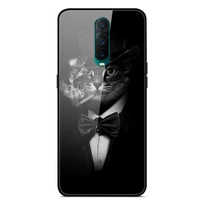 for oppo r17 pro phone case tempered glass case back cover with black silicone bumper series 3