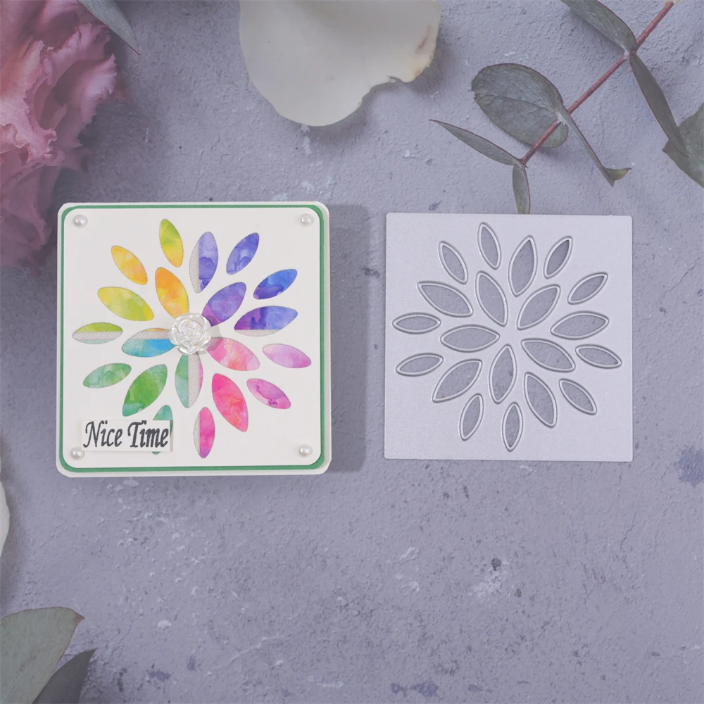 

InLoveArts Craft Square Metal Stencil Cutting Dies Flower Frames Decoration Scrapbook Die Cuts Album Paper Card Crafts Embossing