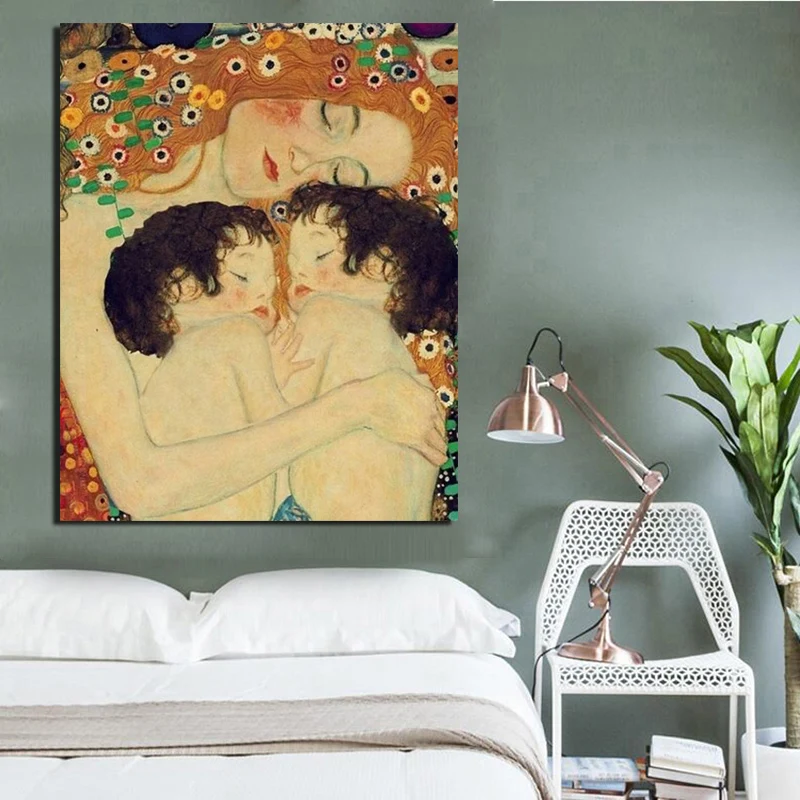 Настенные картины на холсте Мама и близнецы | Дом сад