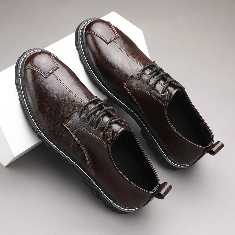 GLAZOV Fashion High Quality Men Shoes Casual For Spring Autumn Male Footwear Working Genuine Leather Oxfords | Обувь