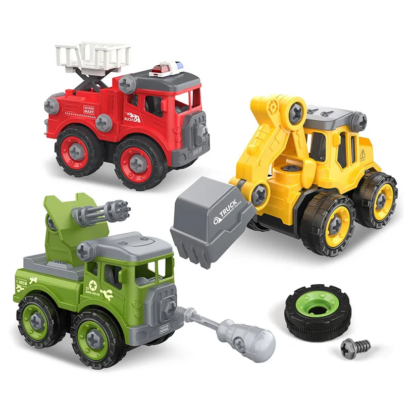 

Children's educational DIY disassembly and assembly engineering car nut assembly set model fall resistant inertial toys