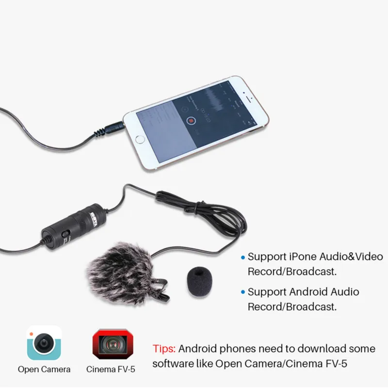 Мини-микрофон BOYA для студийных камер петличный микрофон с зажимом и разъемом 3 5