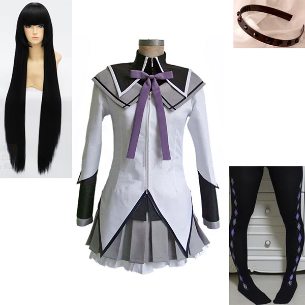 Puella Magi Madoka Magica Akemi Homura Косплей Костюм на заказ любой размер - Цвет: package 4