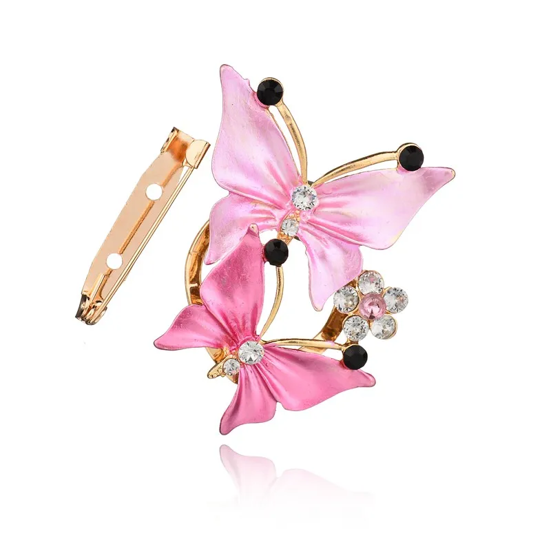 Gariton роскошный золотой цвет кристалл шарф с бабочкой клип горный хрусталь броши