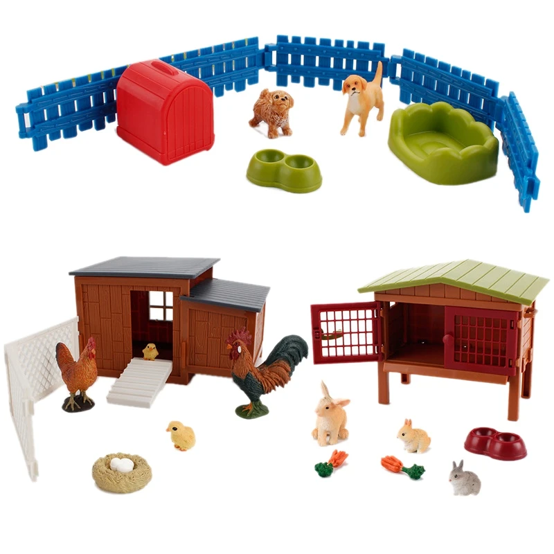 

Kids Educational Toys Set DIY Farm Ranch Scene Model Solid PVC Gift