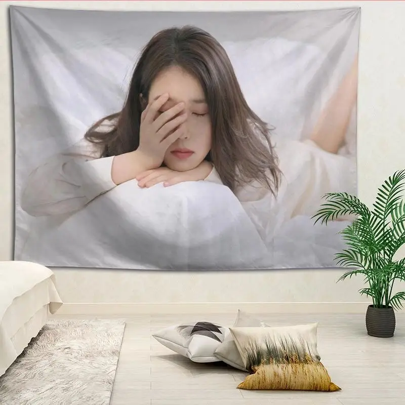 Гобелены KPOP IU для гостиной спальни Подвесной Настенный ретро гобелен домашний