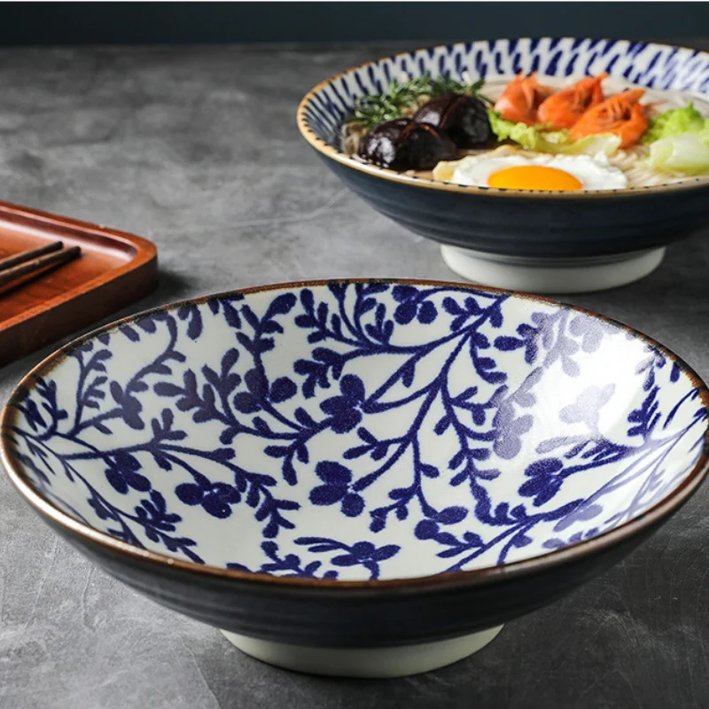 

9.5 Inch Japanese Noodle Bowl Large Ramen Bowl Microwave Ceramic Dinnerware Salad Rice Fruit Soup Bowl Ceramic Bowl Soup Bowls