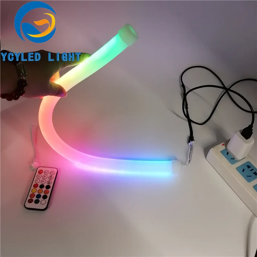 0,5 м 1 м 2 м 3 м 4 м 5 м 5 в usb ws2812b 60 светодиодов Пиксельная неоновая Светодиодная лента ws2812 flex neopixel цифровая rgb трубка IP67 с радиочастотным пультом дистанционного управления