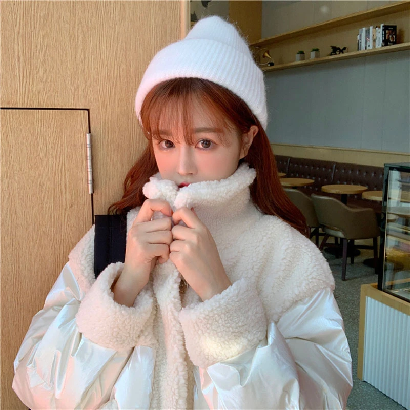 Новинка 2021 модное зимнее пальто женское теплое шерстяное комбинированное