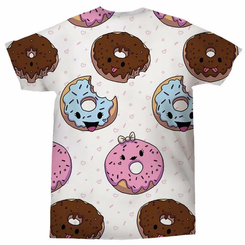 Мужская футболка с объемным принтом изображением пончика модная мужская