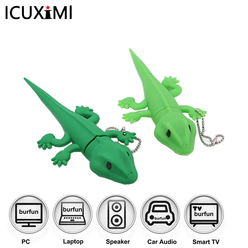 

GECKO Cute Pendrive 128GB Memory Stick 100% Capacity Usb Flash Drives High Quality Usb Stick device For Computer Gift Cartoon