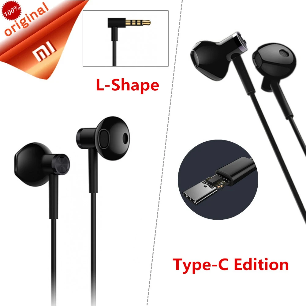 Xiaomi двойной драйвер тип-c наушники Половина в уши USB проводной контроль MEMS микрофон DC Гибридный для наушников Xiaomi