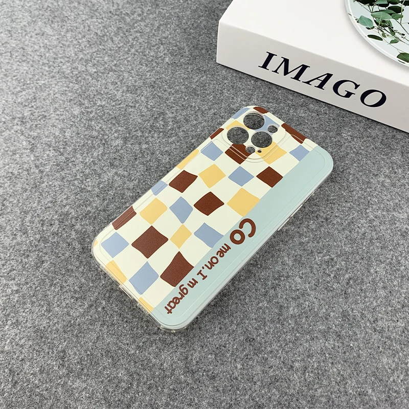 

Vintage Lattice Cover For Iphone 12 Pro 11 Pro Shell Case Soft Silicone Cases For 11 iphone 7 Plus 8 S Mobile Phone Accessories