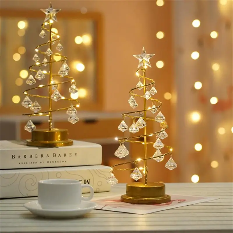 

Crystal Christmas Tree Led Lights Indoor Decoration Fairy Lights Bedroom String Lights For Girlfriend Kids Baby Gift New Year