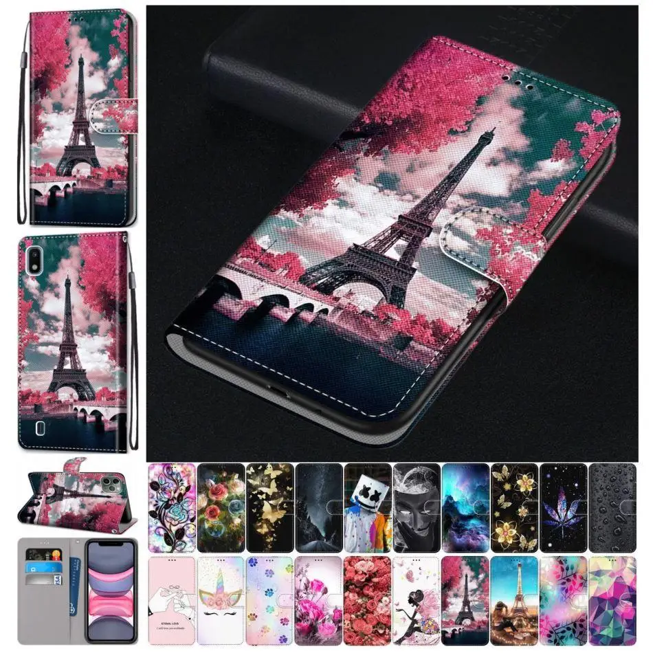 

Cute Leather Phone Bag For Cover Samsung Galaxy A10 A10S A20S A20E A20 A2 Core A30 A40 A50 A60 A70 A80 Rose Wallet Case
