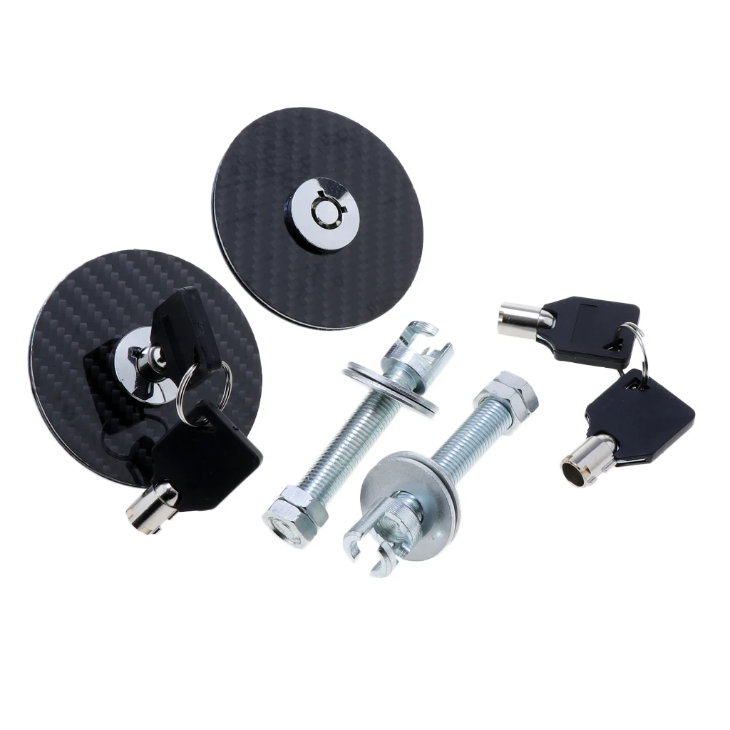 Набор защелок для крепления на капоте из углеродного волокна с кнопками и