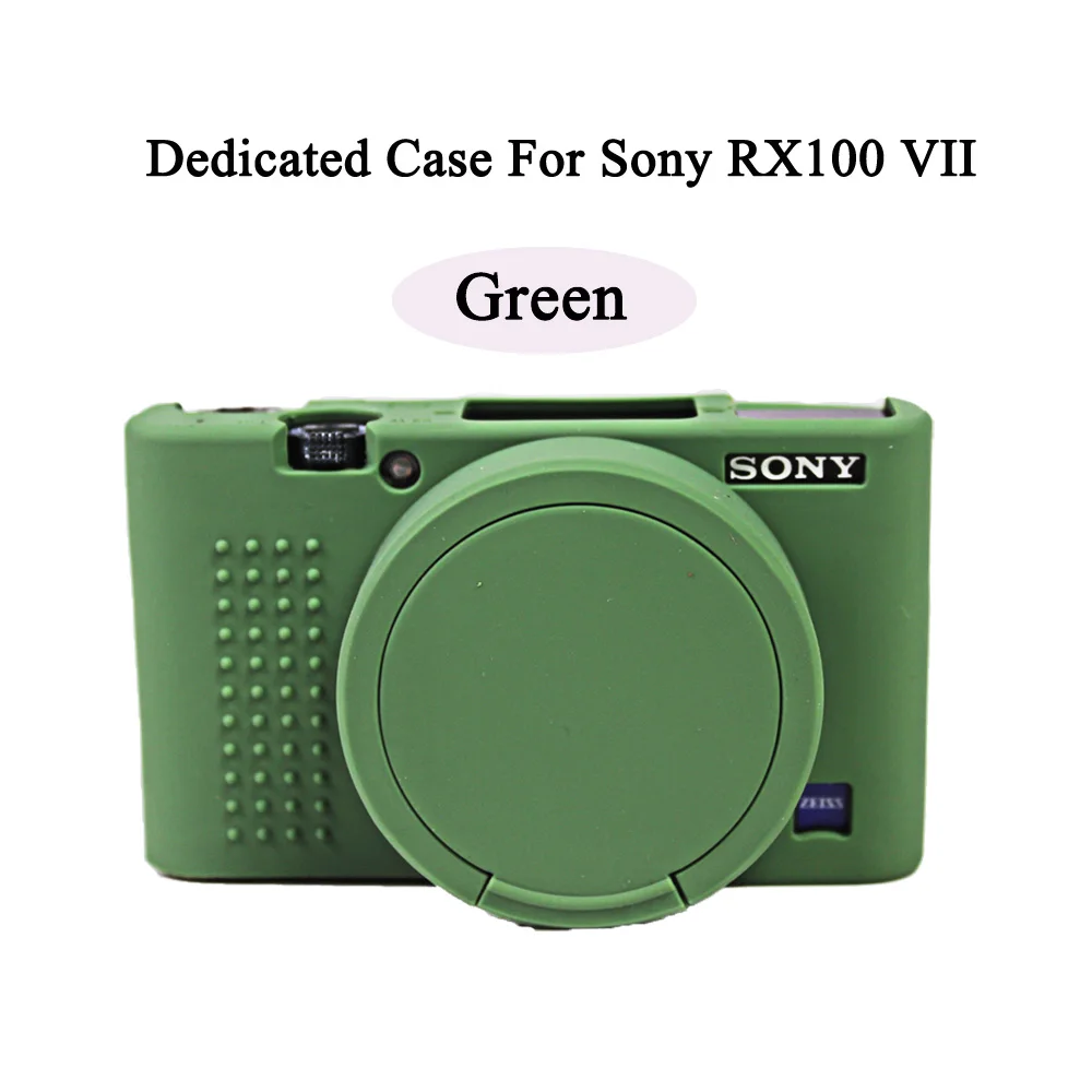 RX100 VII Green Мягкий силиконовый чехол для камеры sony RX100 III RX100 IV RX100 V VI RX100 VII резиновый защитный чехол для корпуса сумка чехол для камеры - Цвет: RX100 VII Green