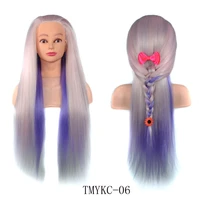 hairdressing training head colorful yaki synthetic hair doll mannequin head cosmetology manikin haircut hairstyling training