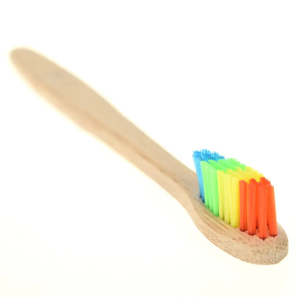 

1PC Disposable Colorful Head Bamboo Toothbrush Environmental Wooden Travel Toothbrush Oral Care Soft Hair Hotel Tools