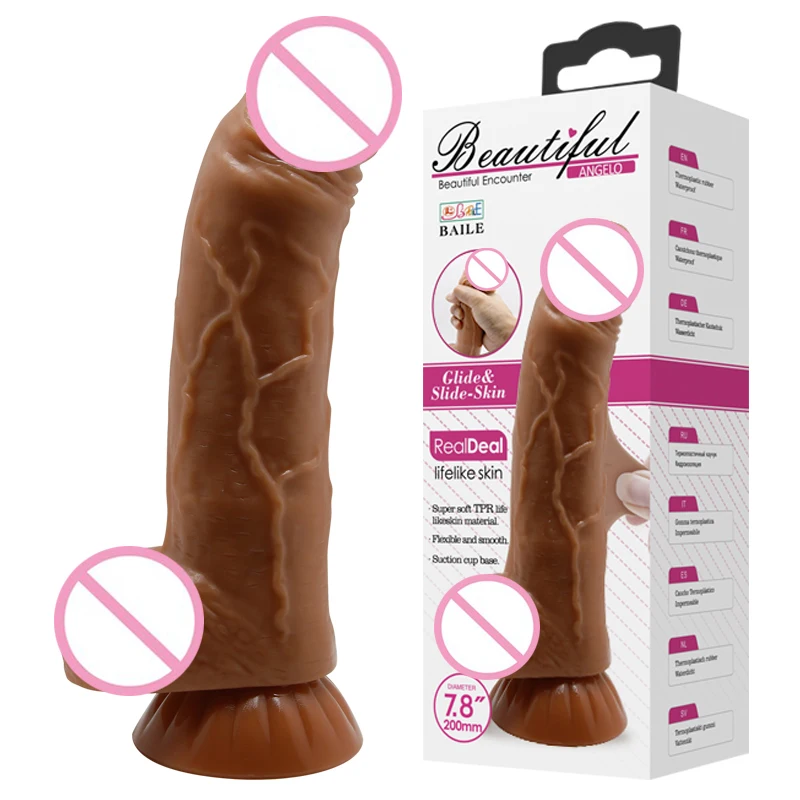 7 8 дюймов Большой реалистичный фаллоимитатор силиконовый пенис Dong с сильной