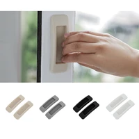 2pcs economic abs pull paste type home sliding windows handles doors self adhesive cabinet knob wardrobe rectangle drawer