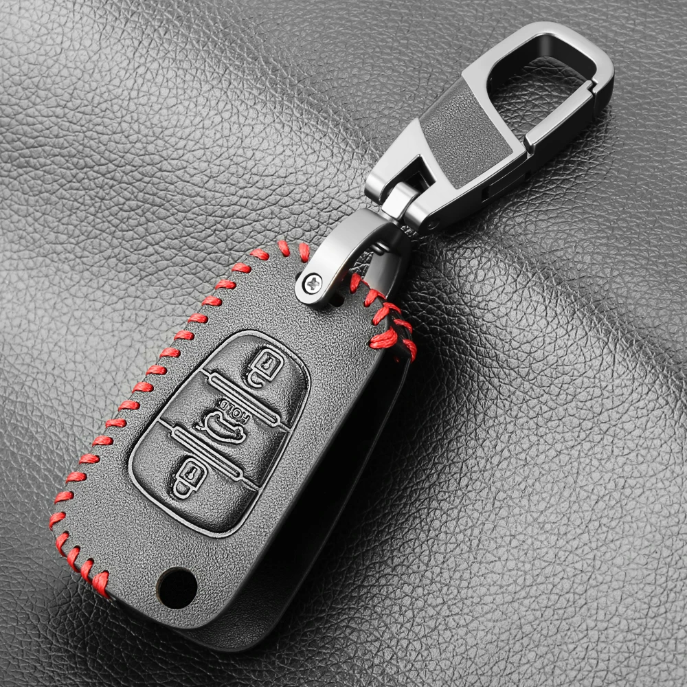 Новый дизайн кожаный чехол для автомобильного ключа Kia RIO K2 K5 Sportage Sorento Ceed Hyundai i20 i30
