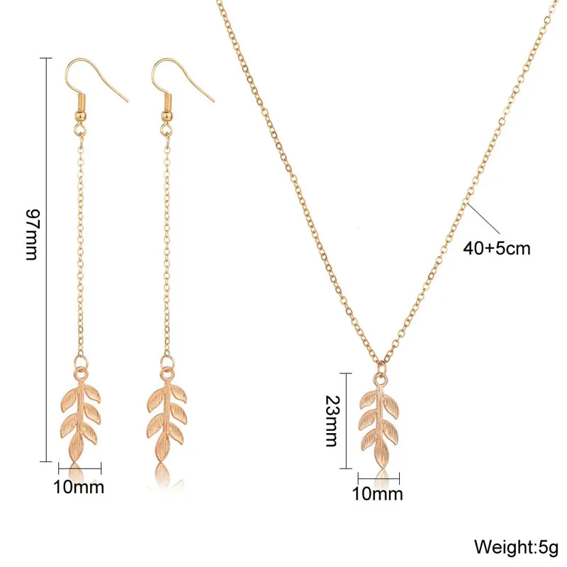 Модные Наборы украшений в форме листьев простые серьги капли с кристаллами