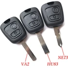 Корпус ключа для Peugeot 107, 206, 207, 306, 307, 407, запасной автомобильный брелок, 2 кнопки, пустой корпус для дистанционного ключа, чехол, лезвие NE73