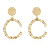 letter c shaped drop earrings for women aesthetic korean trendy jewelry statement earrings fashion female gift