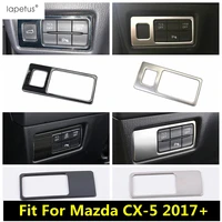silver black stainless steel interior head light lamp switch button panel cover trim accessories for mazda cx 5 2017 2022
