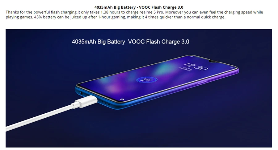 EU версия OPPO Realme 5 Pro 6,3 ''4/8 ГБ Оперативная память 128 Гб Встроенная память Восьмиядерный 4035 мА/ч, 48MP+ 16MP Quad камеры, быстрая зарядка, мобильный телефон