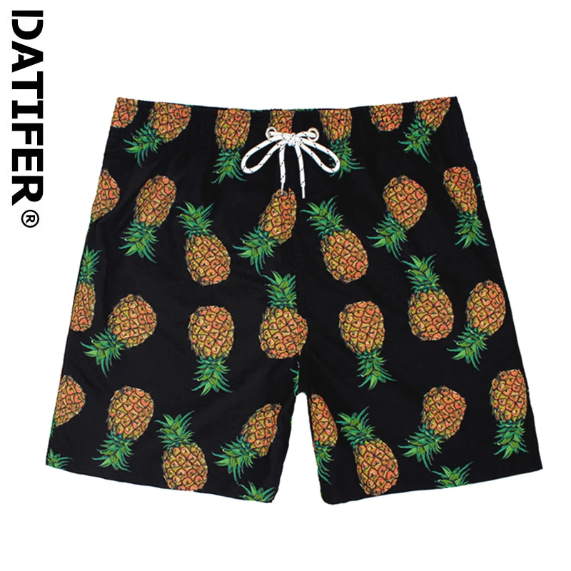 

DATIFER ES3 Mens Summer Beach Board Shorts Quick Dry Pineapple Print Sportswear Plus Size Swimwear Briefs For Surfing Swimsuit