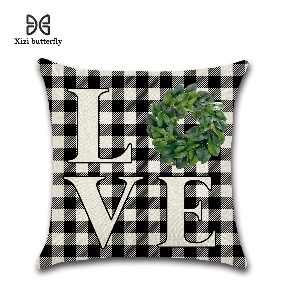 

Чехол для подушки, из хлопка и льна, 45x45 см