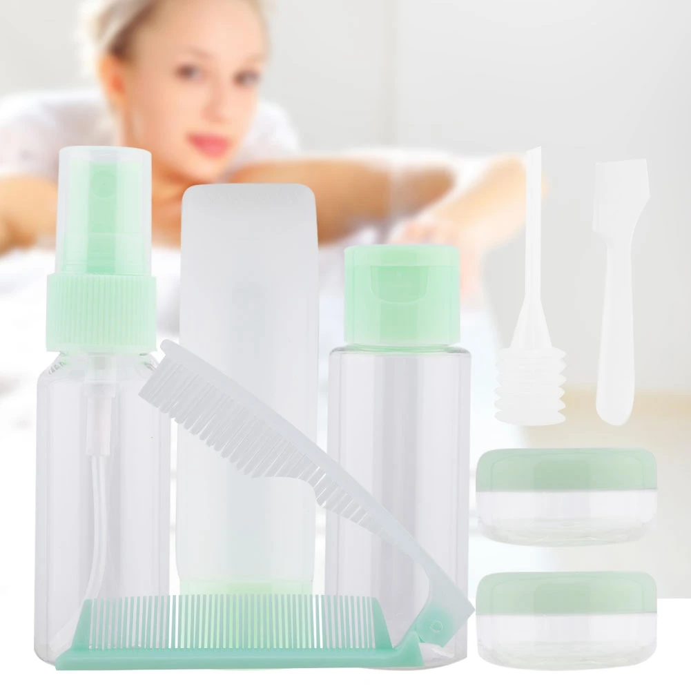 

Home Travel Packing Transparent Bottles Sets Lotion Shampoo Shower Container Folding Comb