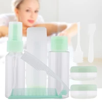 home travel packing transparent bottles sets lotion shampoo shower container folding comb