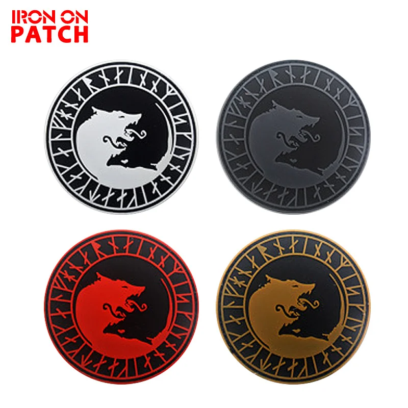 Полихлорвикинговые волки рун Одина нашивка без милосердия только насилие волк в