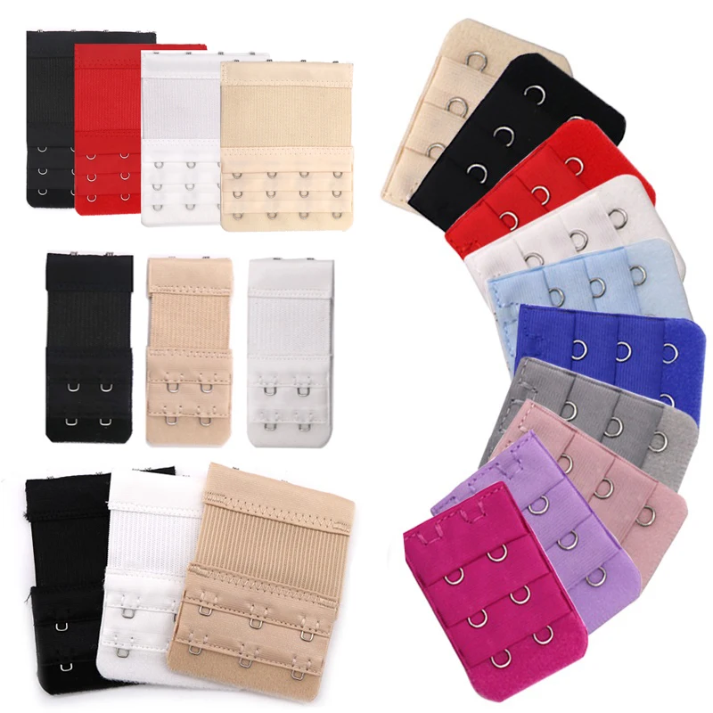 

3/4pcs Adjustable Bra Extender 2/3 Hook Bra Extension Strap Hook Clip Women's Bra Expander Belt Buckle Intimates Accessories