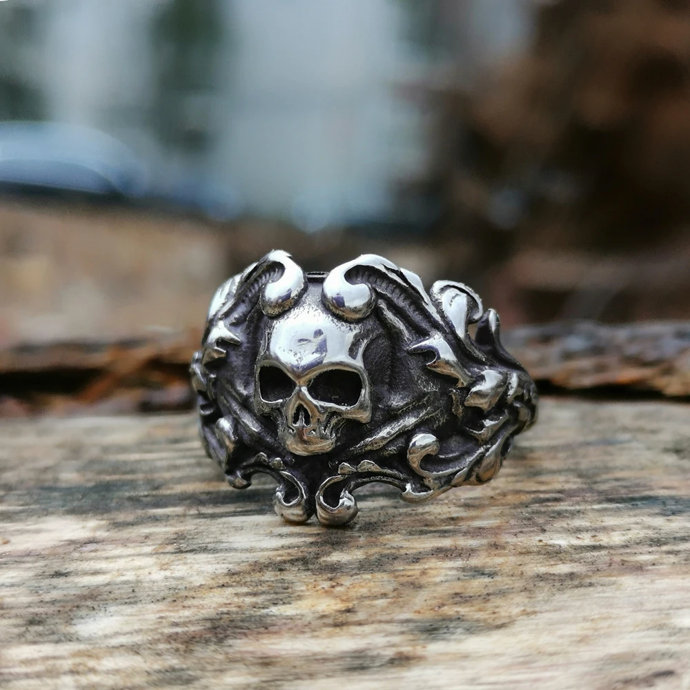 Evil Goth 316L кольцо с черепом из нержавеющей стали унисекс ювелирные изделия в стиле