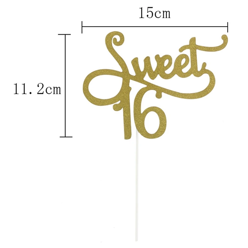 

Sweet 16 Gold Monogram Cake Topper Letter Cake Topper 16th Birthday Party Themes Decoration Anniversary Supplies