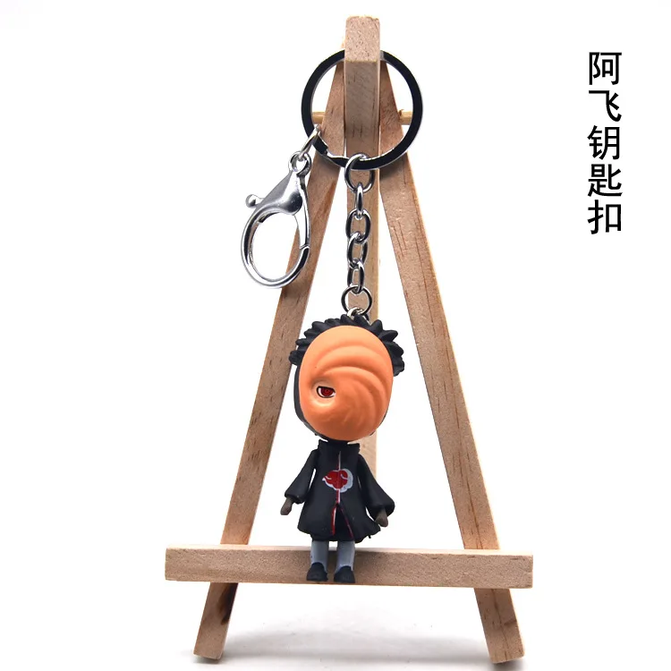 

2019 Anime Naruto leather rope key chain Obito Deidara Sasori Uchiha cartoon Sasuke/itachi/Kakashi Keyring Jewelry gift