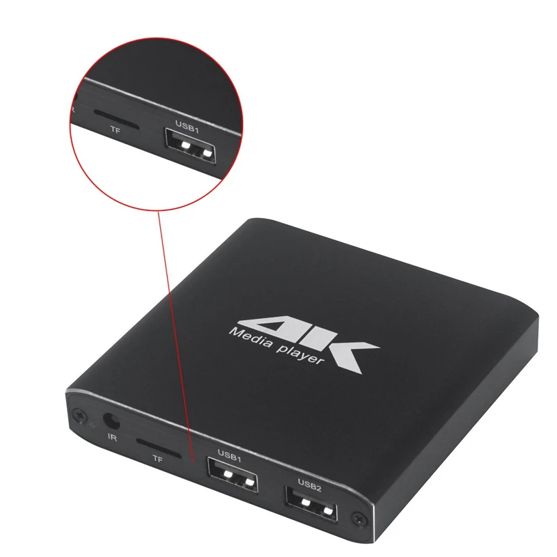 Мини 4K Full HD 1080P медиаплеер с поддержкой SD/USB/HDMI/AV/Auto Play UHK H.265/H.264/VP9(EU