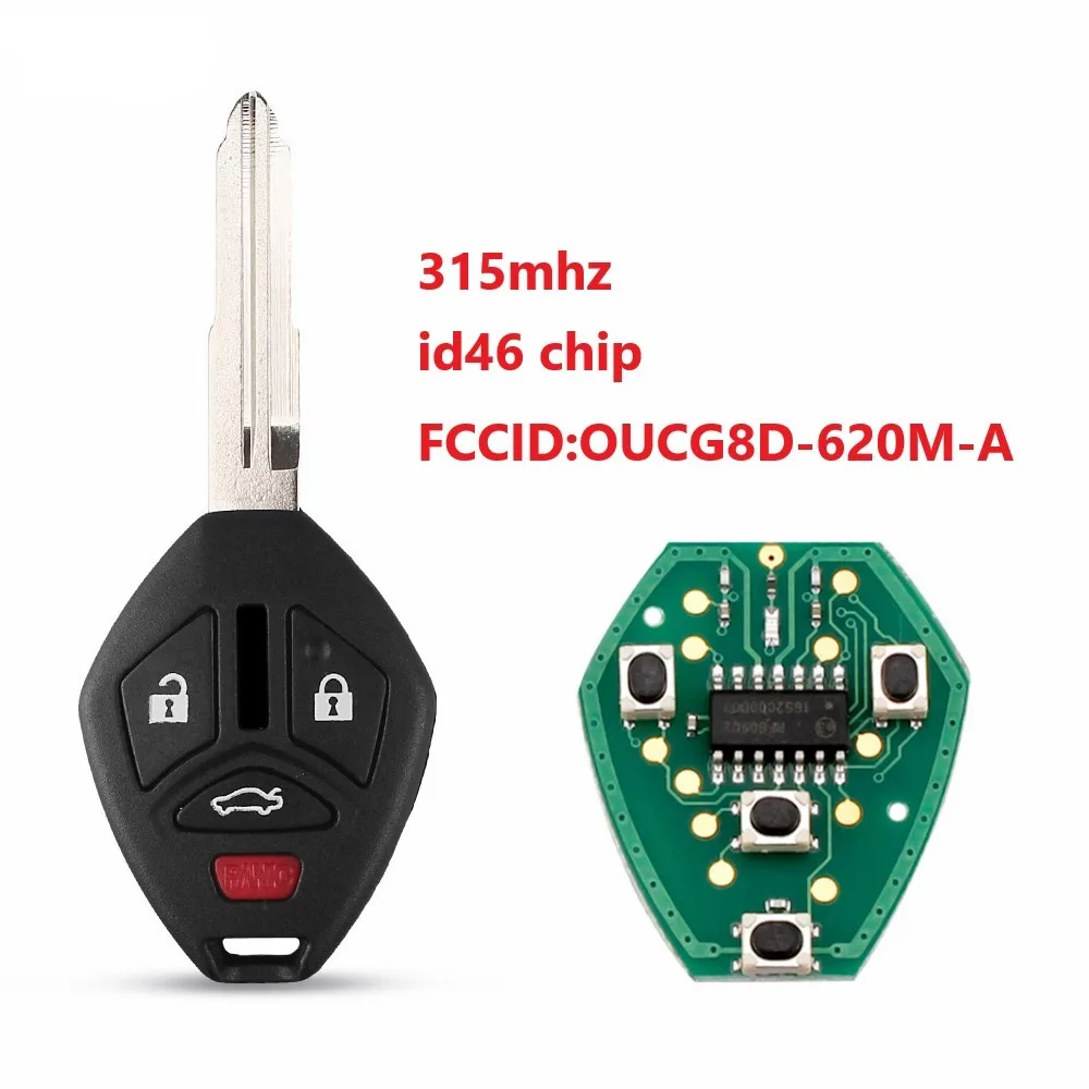 Uncut Blade Key 3 кнопки дистанционного транспондера чип ID46 OUCG8D-620M-A 313 8 МГц для Mitsubishi Galant
